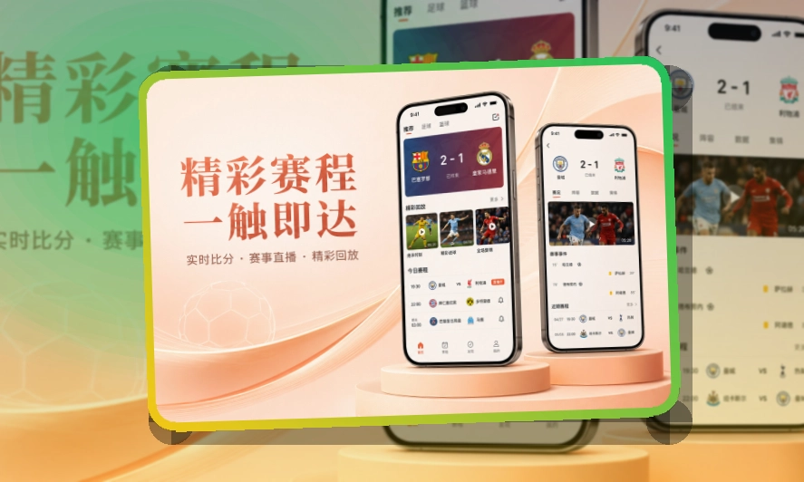 斜切下载区 · 移动端追赛入口 · 赛程提醒更清楚界面展示